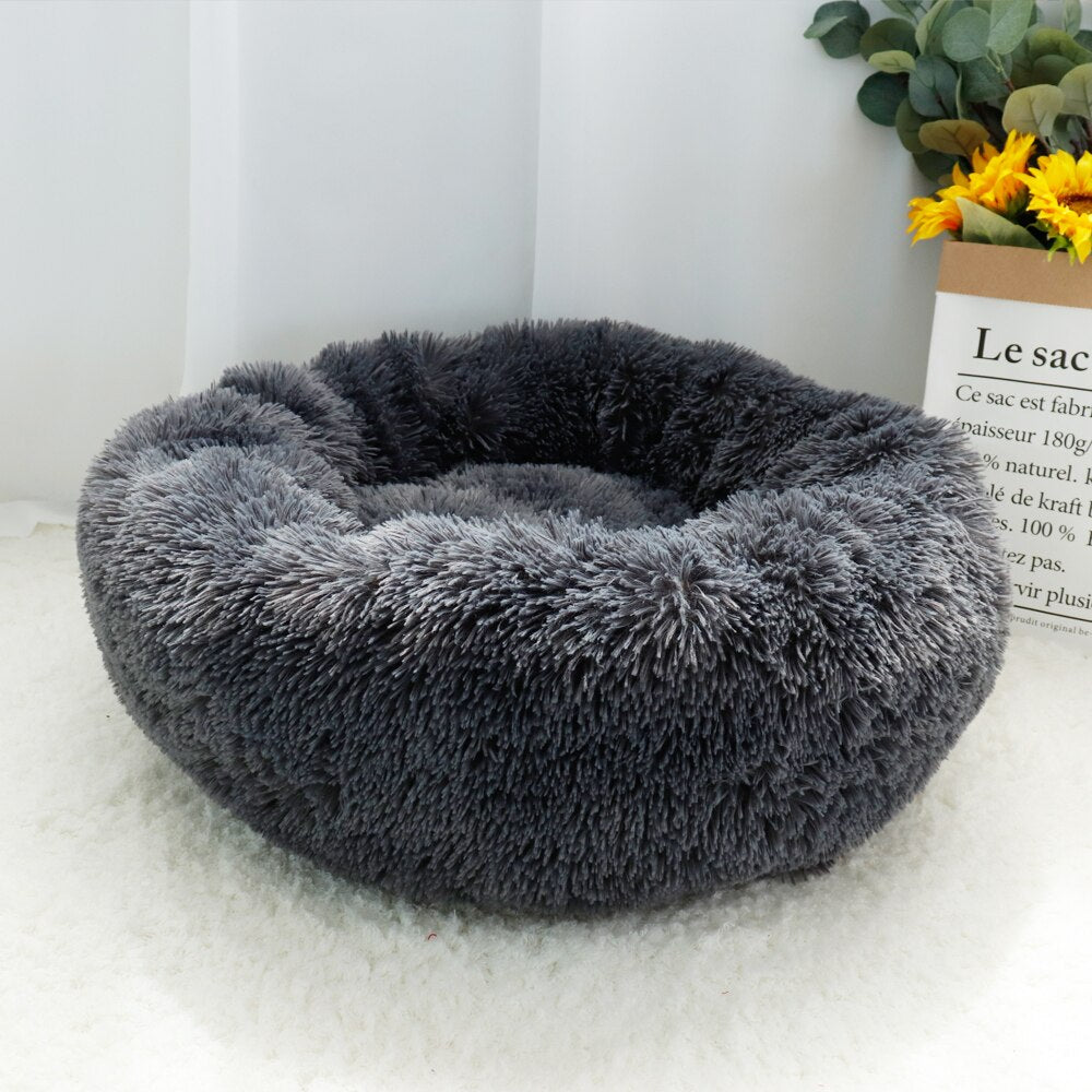 Warm Plush Round Dog Bed