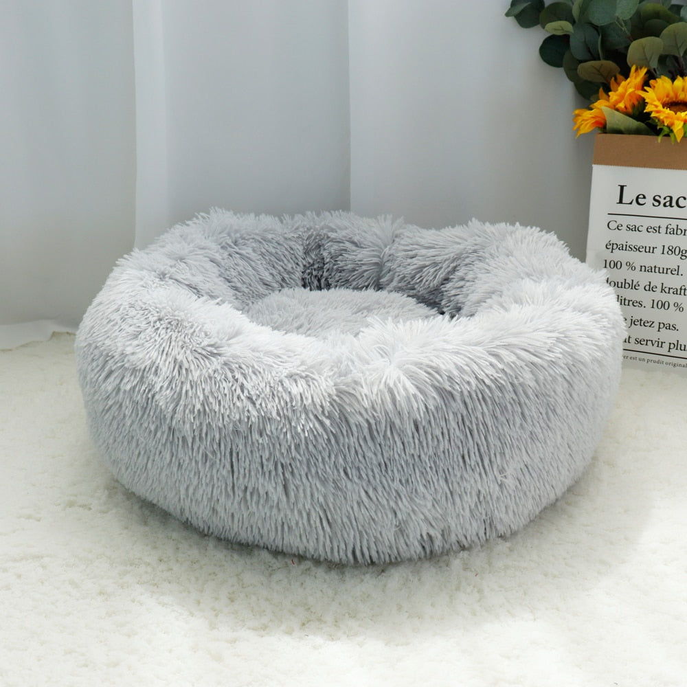 Warm Plush Round Dog Bed