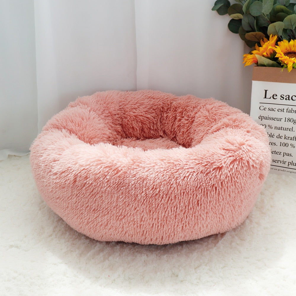 Warm Plush Round Dog Bed