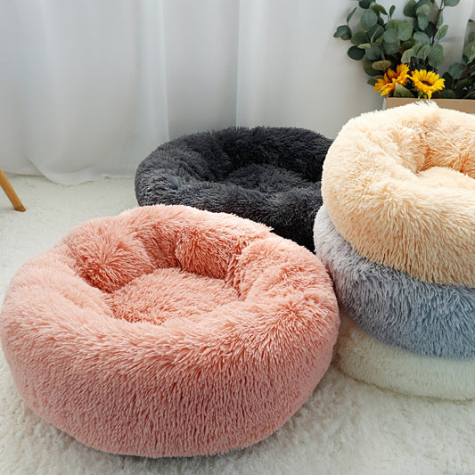 Warm Plush Round Dog Bed